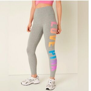Victoria’s Secret PINK COTTON HIGH WAIST LEGGINGS VS PINK leggings rainbow logo